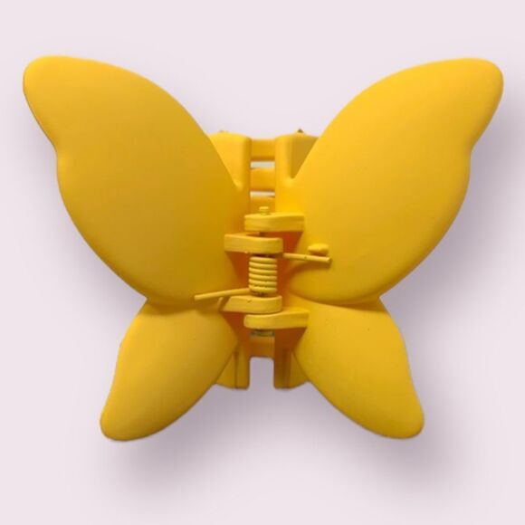 Bright Yellow Butterfly Claw Hair Clip - Picture 1 of 6